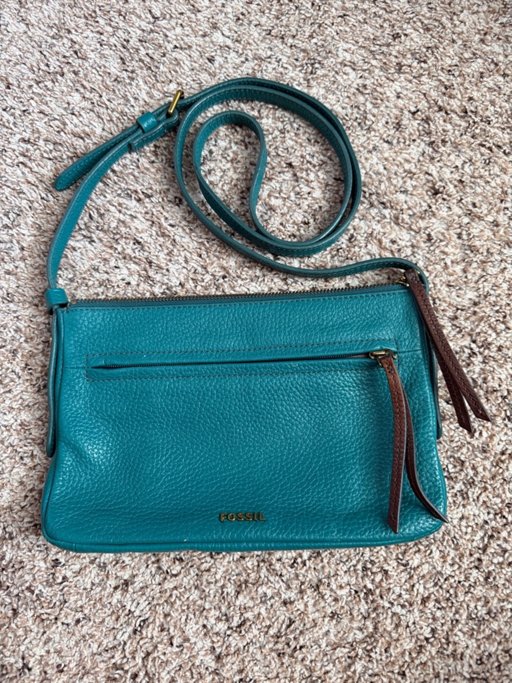 WOMENS FOSSIL LEATHER CROSS-BODY BAG PURSE